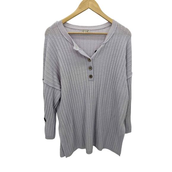 Free People Around The Clock Lavender Oversized Rib Sweater Women Size XS - Picture 2 of 10